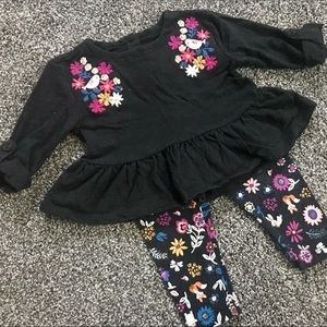 Fall critter peplum top with embroidered details